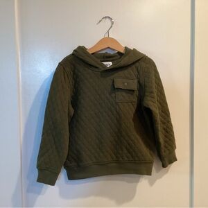 Old Navy Quilted Olive Hoodie Sweatshirt - Green